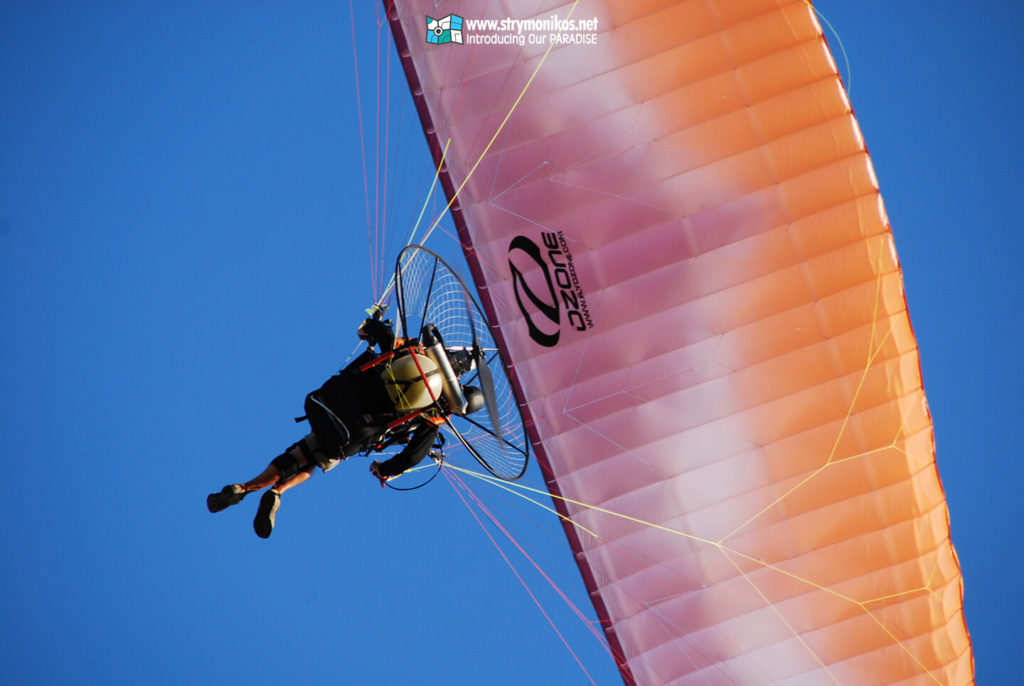 Paramotoring above Strymonikos Bay